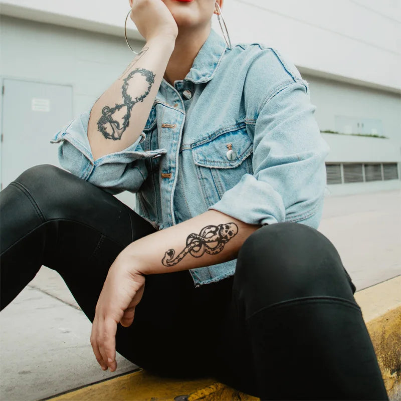 5/10 Pcs Movie Peripherals Lord Voldemort Tattoo Stickers Harries Magic Boys Street Skull Potters Stickers Toys Children Gifts