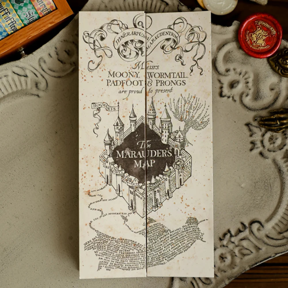 Harry Potter Map Magic Academy Hogwarts Theme HD Full Version Expandable Stereoscopic Magic Treasure Hunt Map Birthdays Gifts