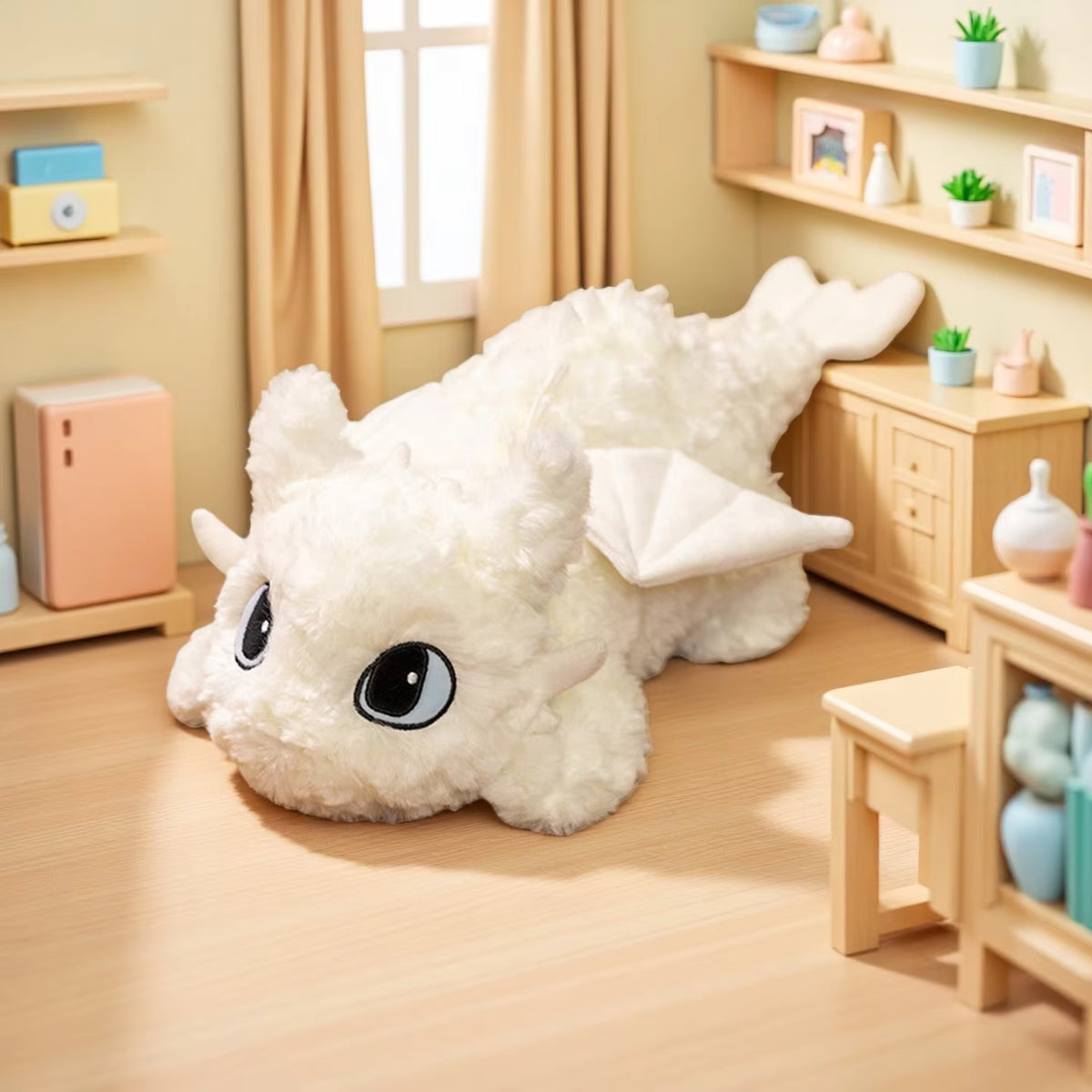 Toothless Night Fury Plush Toy Anime Light Fury Stuffed Adorably How To Train Your Dragon Peluche Anime Room Decor Gift for Fans